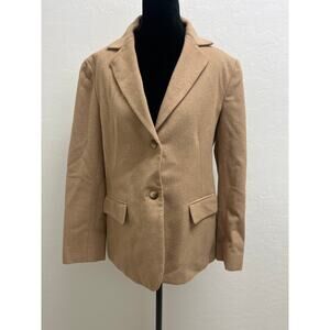 100% Camel Hair Blazer VTG Luxury Minimalist Career Classic Timeless Preppy